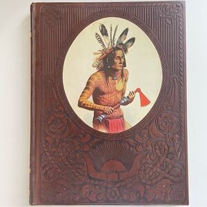 Vintage Leather-Bound Book with Native American Art
